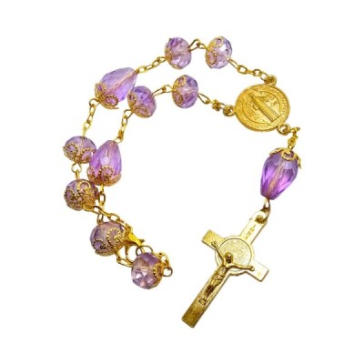 10-tka zapinana Św.Benedykt fiolet 58C