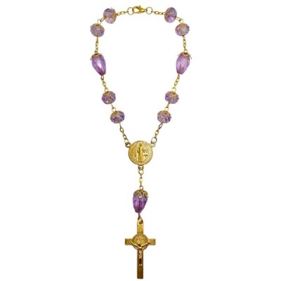 10-tka zapinana Św.Benedykt fiolet 58C