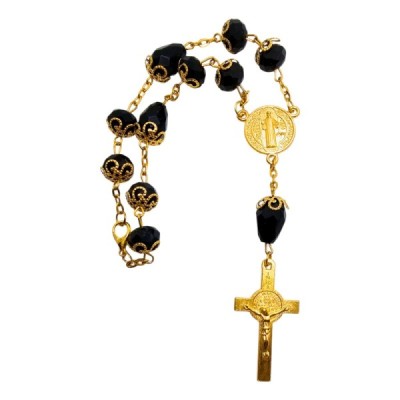 10-tka zapinana Św.Benedykt czarna 58B