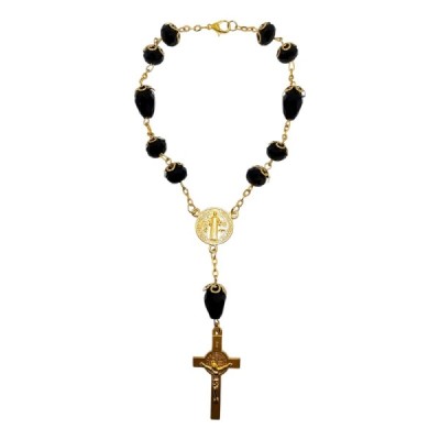 10-tka zapinana Św.Benedykt czarna 58B