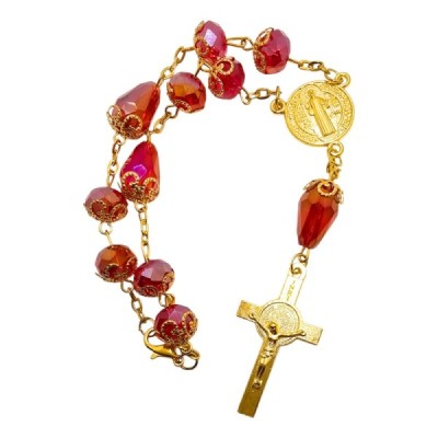 10-tka zapinana Św.Benedykt czerwona 58A