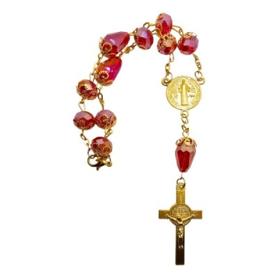 10-tka zapinana Św.Benedykt czerwona 58A