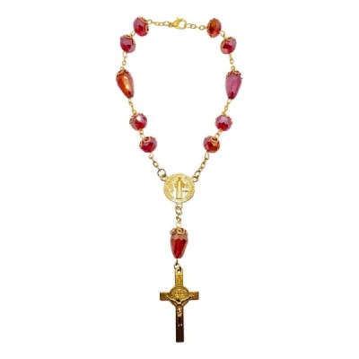 10-tka zapinana Św.Benedykt czerwona 58A