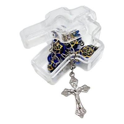 Zapinana Dziesiątka Różańca w Pudeł niebieska 150D
