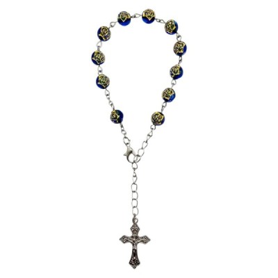 Zapinana Dziesiątka Różańca w Pudeł niebieska 150D