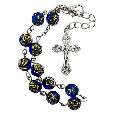 Zapinana Dziesiątka Różańca w Pudeł niebieska 150D