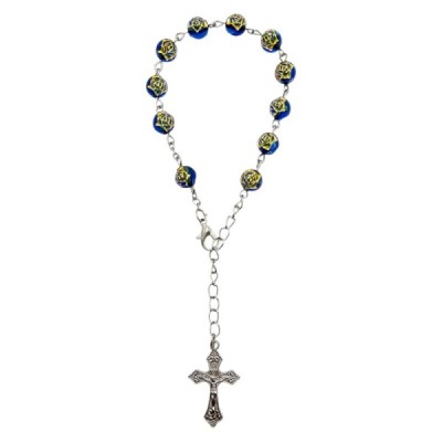 Zapinana Dziesiątka Różańca w Pudeł niebieska 150D