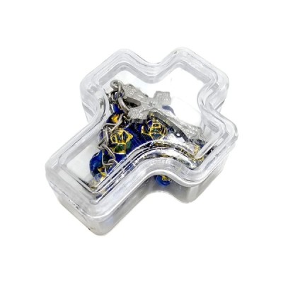 Zapinana Dziesiątka Różańca w Pudeł niebieska 150D