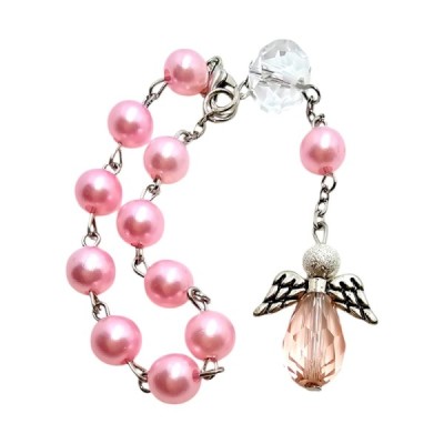 10-tka różańca różowy Aniołek M170R