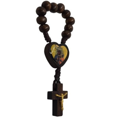 10-tka różańca na plaec c. brąz drewniana R2414CB