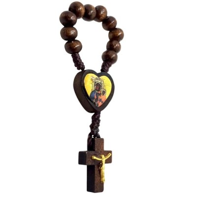 10-tka różańca na plaec c. brąz drewniana R2414CB