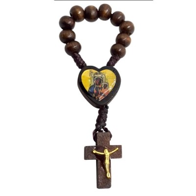10-tka różańca na plaec c. brąz drewniana R2414CB