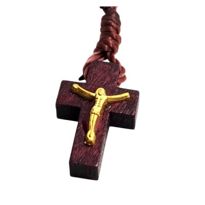 10-tka różańca na plaec bordowa drewniana R2414BO