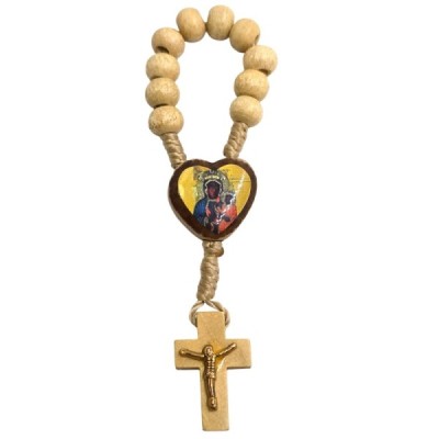10-tka różańca na plaec beż drewniana R2414BE