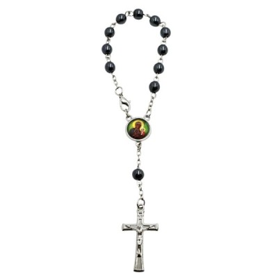 10-tka różańca hematyt Krzysztof/Częstoch 2403-1CK