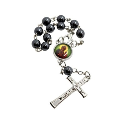 10-tka różańca hematyt Krzysztof/Częstoch 2403-1CK