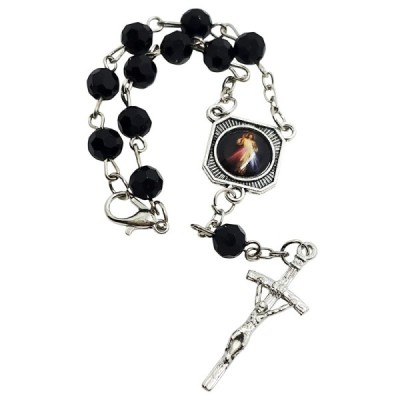 10-tka różańca Krzysztof/JUT czarna 2403-3K3