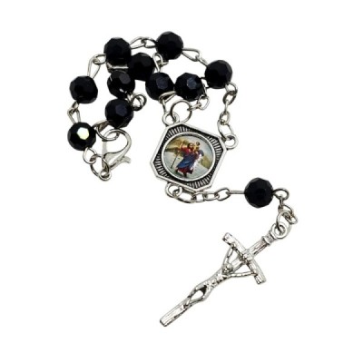 10-tka różańca Krzysztof/JUT czarna 2403-3K3