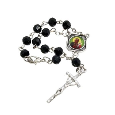 10-tka różańca Krzysztof/MBCZ czarna 2403-3C2