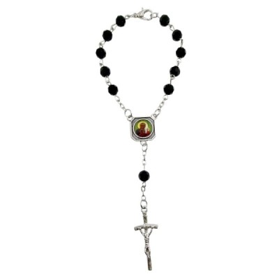 10-tka różańca Krzysztof/MBCZ czarna 2403-3C2