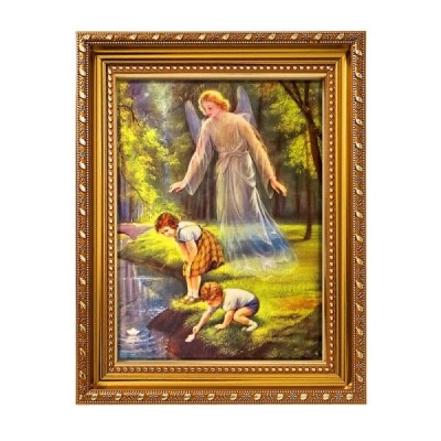 Obrazek z ramką Anioł Stróż strumyk 19/24cm 2498C3