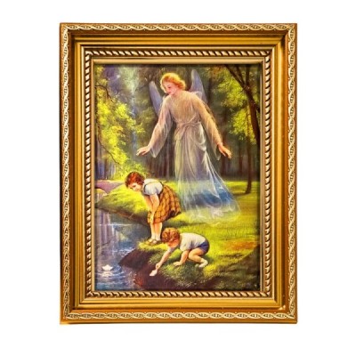 Obrazek z ramką Anioł Stróż strumyk 19/24cm 2496C5