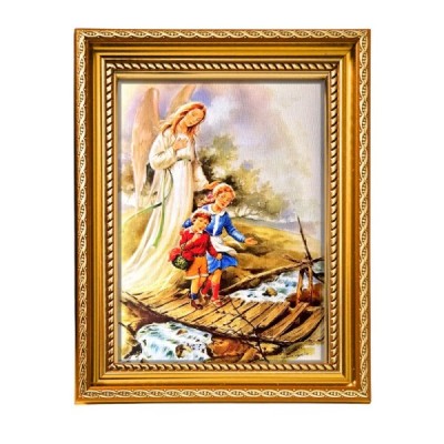 Obrazek z ramką Anioł Stróż kładka 19/24cm 2496C4