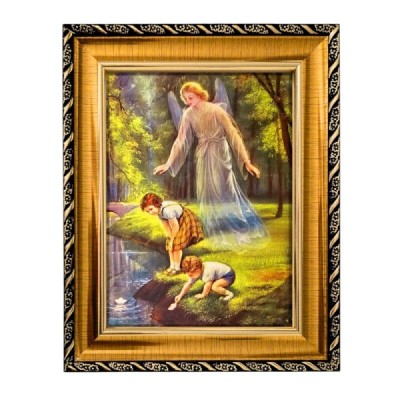 Obrazek z ramką Anioł Stróż strumy 19/24cm 2495C6
