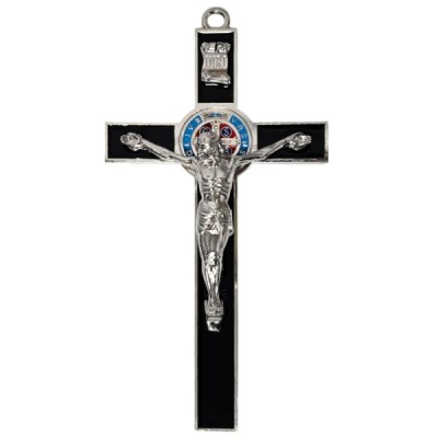 Krzyż czarny  metalowy Benedykta 30cm 2459CZ