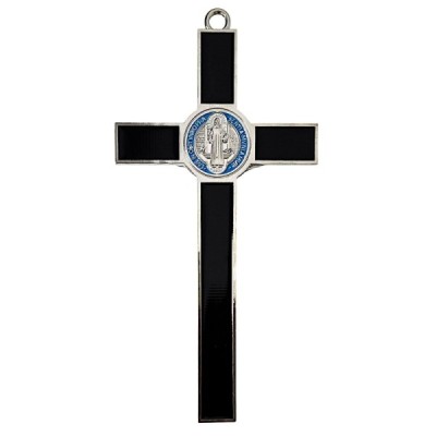 Krzyż czarny  metalowy Benedykta 30cm 2459CZ