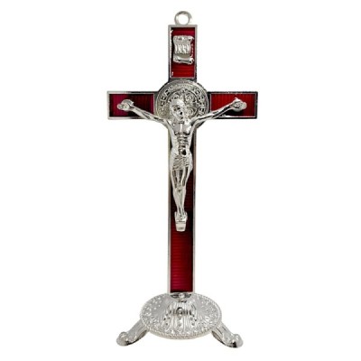 Krzyż Św. Benedykta Czerwony 23,5 cm 2446C