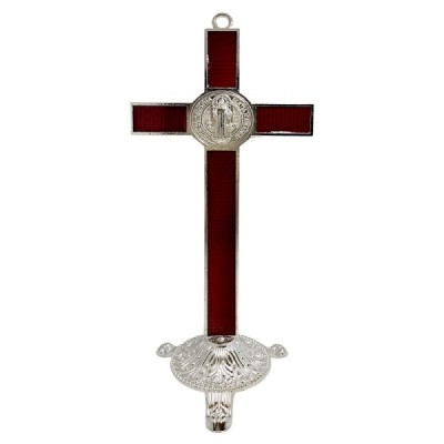 Krzyż Św. Benedykta Czerwony 23,5 cm 2446C