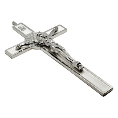 Krzyż Św. Benedykta Biały 19cm 202512A
