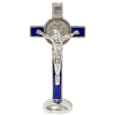 Krzyż stojący niebieski 8 cm S132E