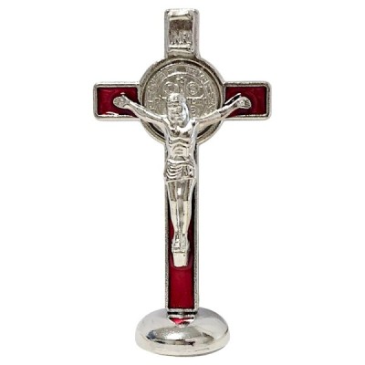 Krzyż stojący czerwony 8 cm S132C