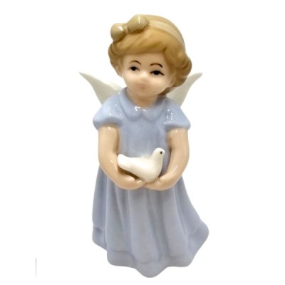 Figurka Aniołek porcelana niebieski 2524C