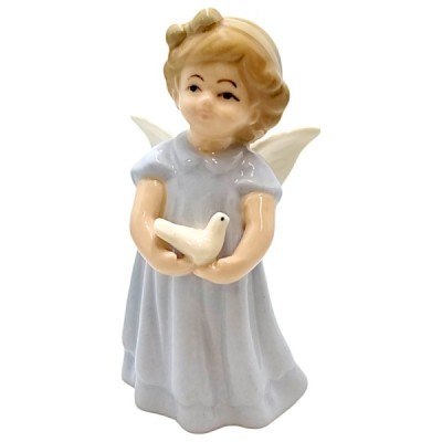 Figurka Aniołek porcelana niebieski 2524C
