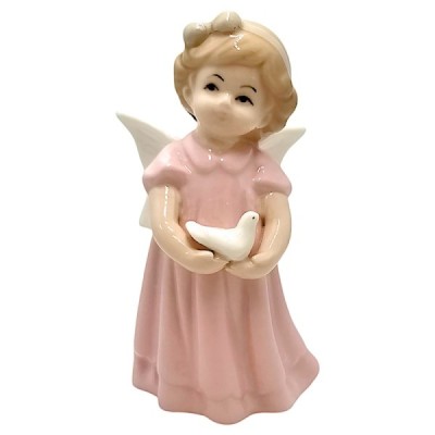 Figurka Aniołek porcelana różowy 2524B