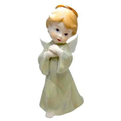 Figurka Aniołek porcelana zielony 19cm 2497F