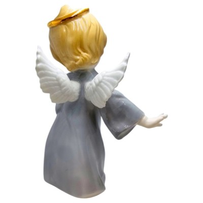 Figurka Aniołek porcelana szary 19cm 2497D