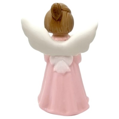 Figurka Aniołek porcelanowy różowy 11cm 2526A