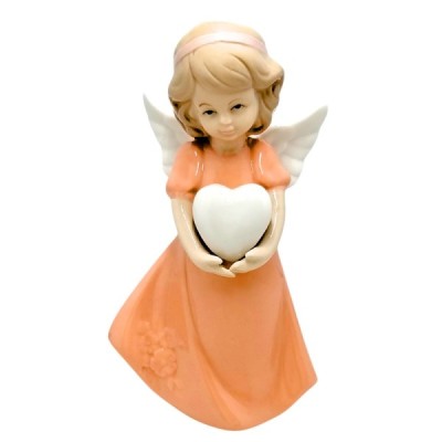 Figurka Aniołek porcelanowy pomarańcz 14cm 2498F