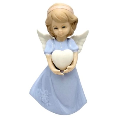 Figurka Aniołek porcelanowy niebieski 14cm 2498E