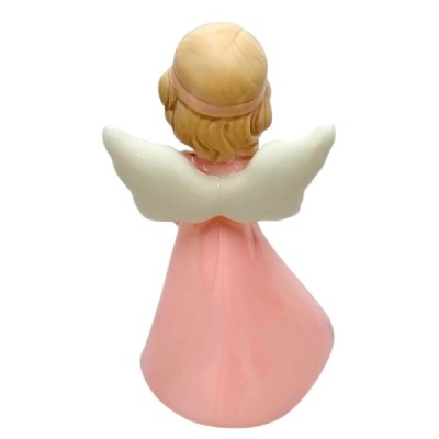 Figurka Aniołek porcelanowy różowy 14cm 2498D