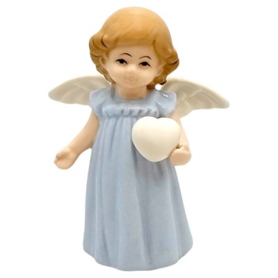 Figurka Aniołek porcelanowy 9,5cm niebieski 2525C