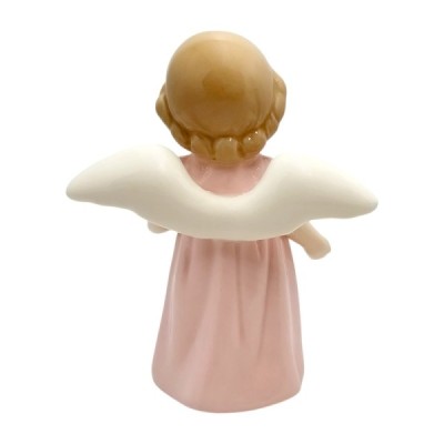 Figurka Aniołek porcelanowy 9,5cm - różowy 2525B
