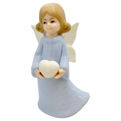 Figurka Aniołek porcelanowy 10cm - niebieski 2522C