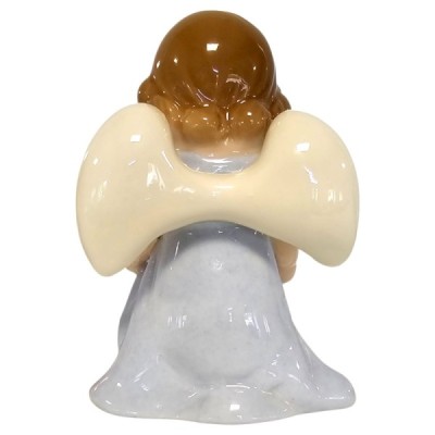 Figurka Aniołek porcelanowy 8cm - niebieski 2523C