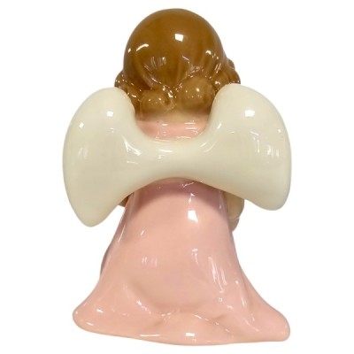 Figurka Aniołek porcelanowy 8cm - różowy 2523B
