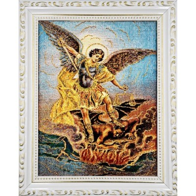 Obraz Haft. Św. Michał Archanioł 22x27,5cm 2025S32 Obraz Haft. Św. Michał Archanioł 22x27,5cm 2025S32
